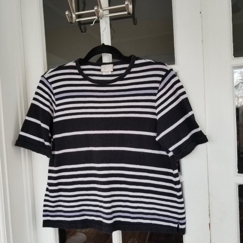 Anthropologie - Striped Shortsleeve Sweater - Picture 2 of 6